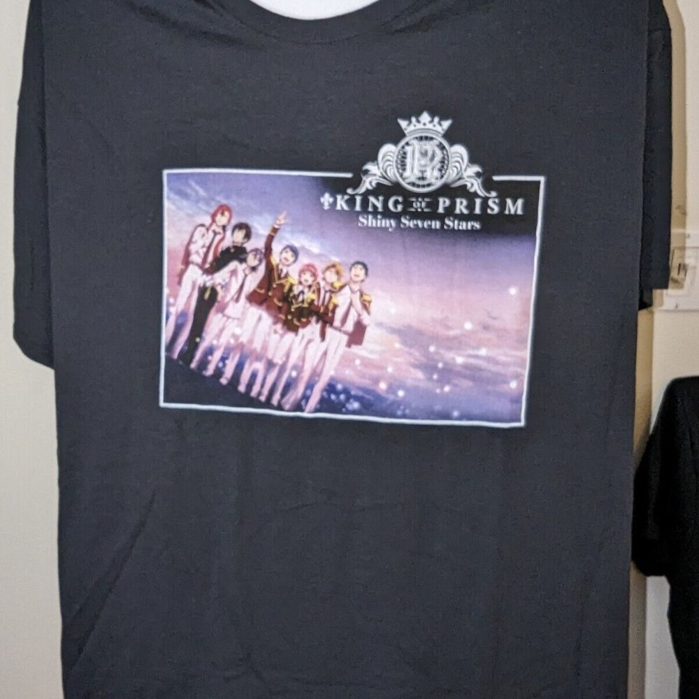 King Of Prism Mens Black Anime Shiny Seven Stars Graphic Tshirt Short Sleeve 3XL